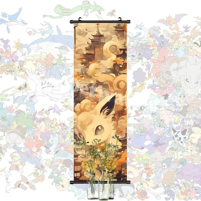 Έντυπη αφίσα Anime Έργα τέχνης τοίχου Gengar Εικόνες Charizard Ζωγραφική Καμβάς Pikachu Κρεμαστά ειλητάρια Διακόσμηση δωματίου στο σπίτι