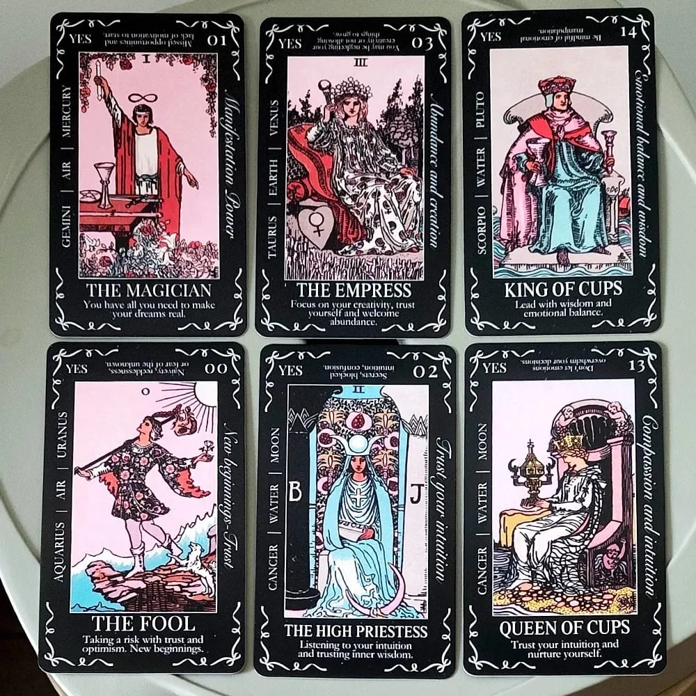 Beginners Tarot Deck in Tin Box with Guidebook 11*6.2cm 78 Tarot Cards with Astrology & Numerology Insights