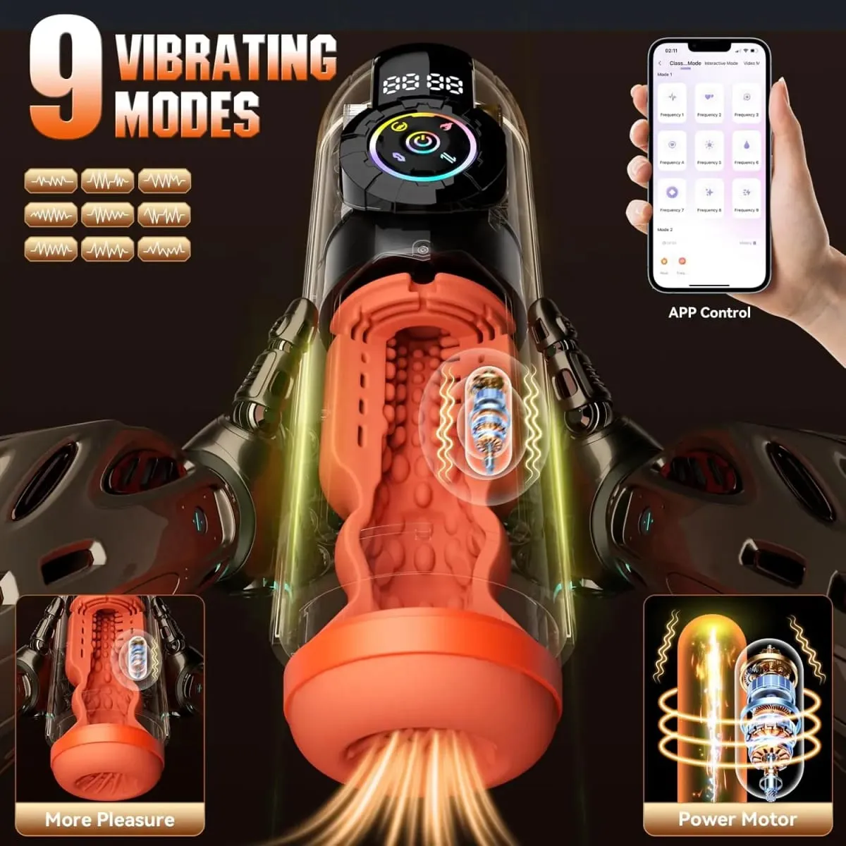5 IN 1 Heating Male Masturbator Penis Pump Upgrade Male Sex Toys for Men AI Interaction APP Control Adult Sex Toy Machines Devic