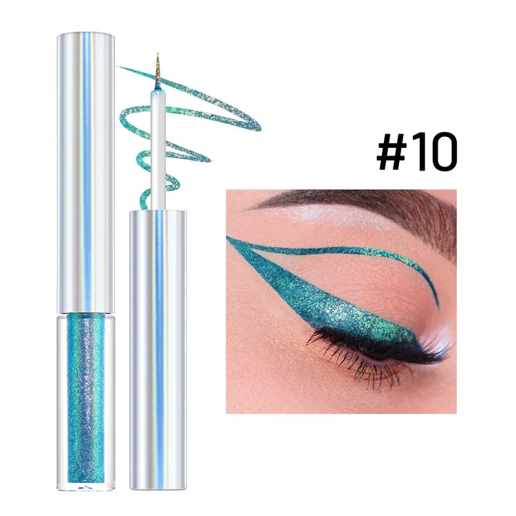 19 Colors Holographic Chameleon Liquid Eyeliner Metallic Glitter Color-Shifting Eye Liner Long Lasting Waterproof Eyes Makeup