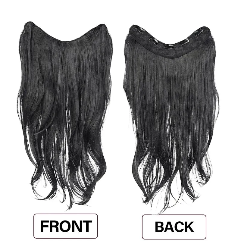 26 Inch Synthetic Clip-In Hair Extension V-Shape Layered Wig for Short to Long Instant Transformation
