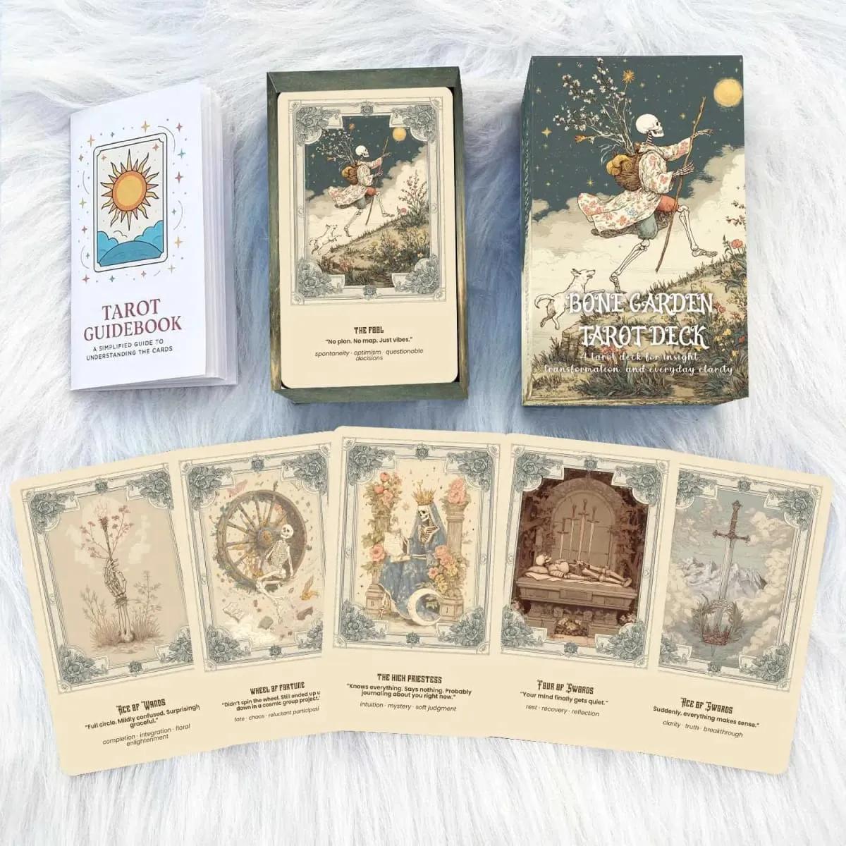 78 Tarot Cards 13x8 Cm Bone Garden Tarot Deck Vintage Plant Beauty Quiet Storytelling Includes Paper Manual Card Game
