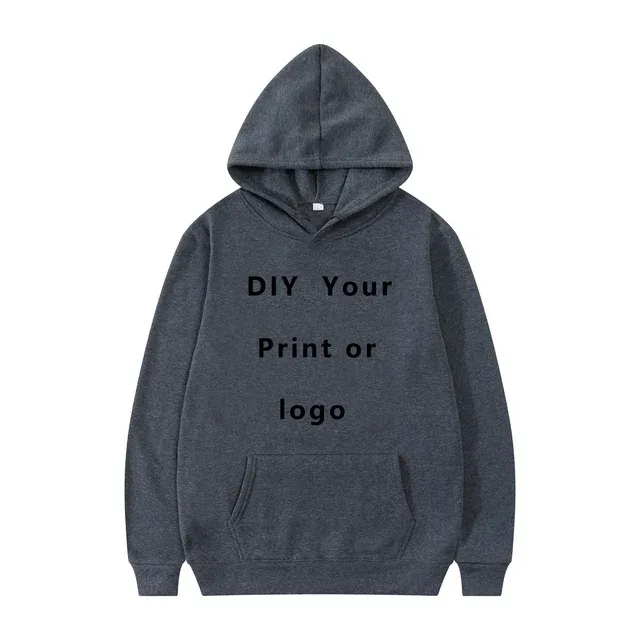 Hoodie DIY Teks Cetak Kustom Kasual Pria Wanita 2024 Logo Kustom Hoody Pribadi Hoodie Kustom Kaus Logo Teks