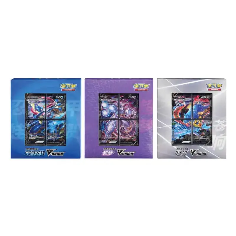 庫存正品 100% 原始寶可夢 Ptcg 卡四重奏耦合 V-Union 禮盒皮卡丘大收集莫魯貝克 Mew-Two Ptcg