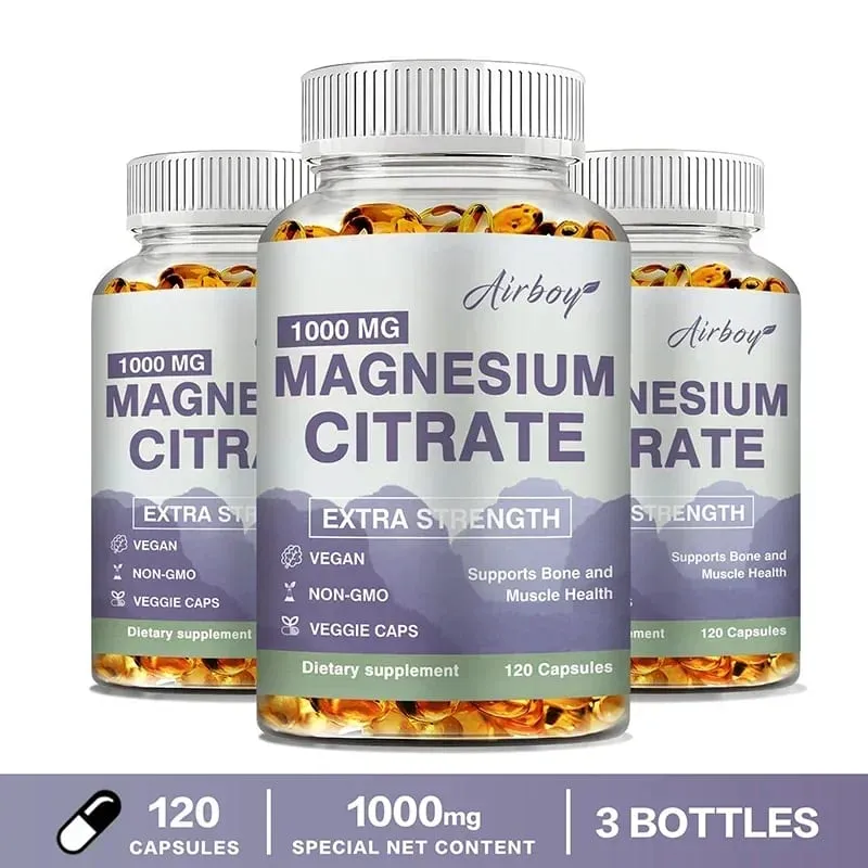 Magnesium Citrate - Supplement for Stress Relaxation Bone Sleep Heart Health Nerve Muscle & MetabolismSupplementsSupplemen
