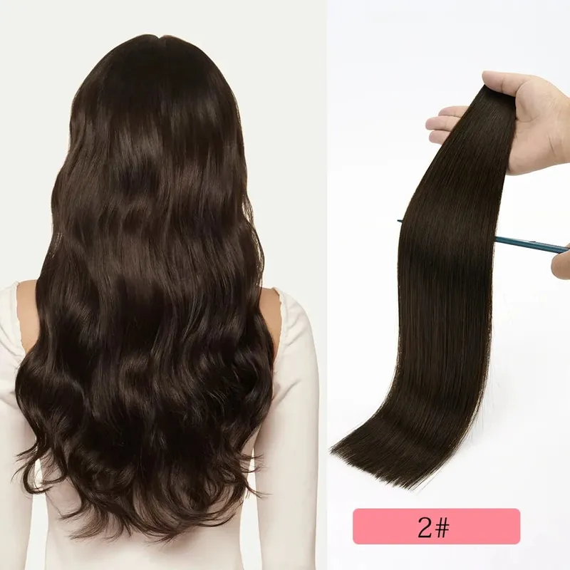 Tape in Hair Extensions Human Hair Remy Tape Ins Human Hair Extensions Seamless Silky Straight Skin Weft for Length and Volume