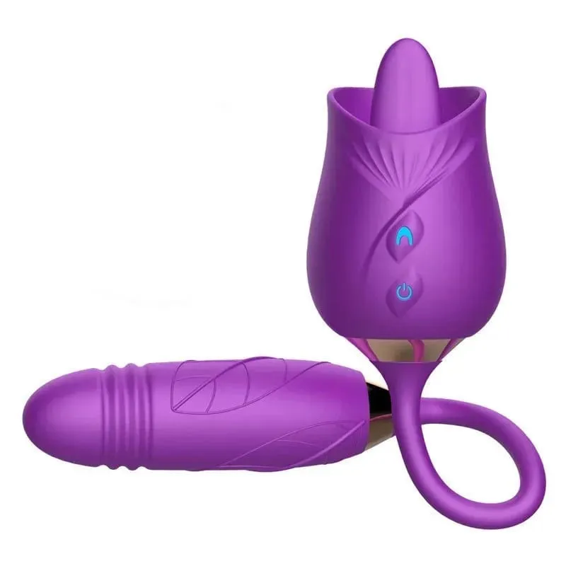 Telescopic Thrusting Sucker Vibrator for Women Rose Sucking Clit Stimulator Dildo Licking Vagin Anal Massager Sex Toys Couples