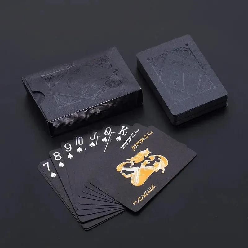 Color Black Gold Playing Card Game Card Group Waterproof Poker Suit Magic Dmagic Package Board Game Collection Entertainment**