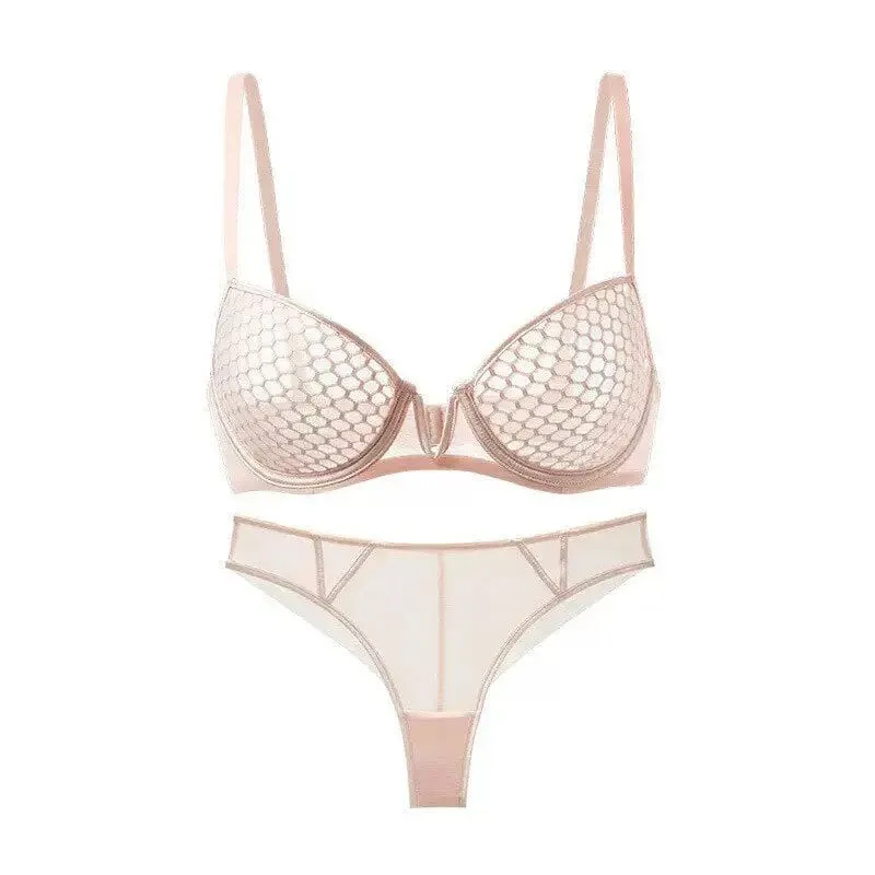 Ultra-Thin Minimizer Bra Set For Large Bust Women Summer Style Soft Underwire Side Support Anti-Sagging Comfort Daily Lingerie