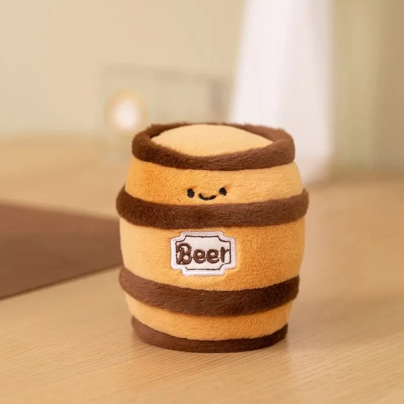 Bouteille de bière en verre 11 ~ 19cm, jolie canette de boisson, baril de bière, oreiller en peluche, peluche humanoïde Kawaii, accessoire de fête, cadeau pour homme