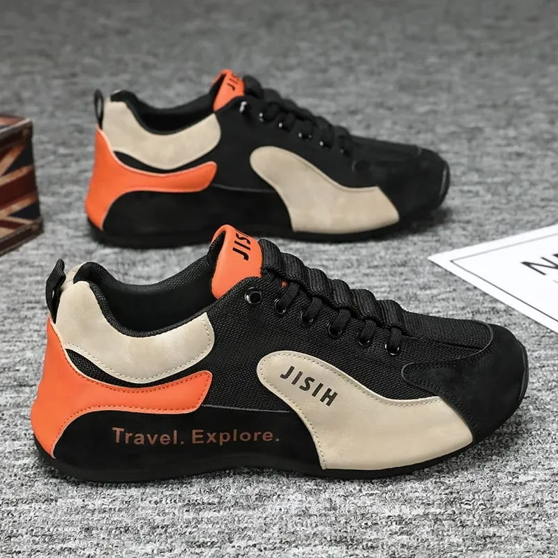 Męskie sznurowane buty sportowe na co dzień Buty do chodzenia na świeżym powietrzu - Lekkie, oddychające trampki do ćwiczeń do koszykówki