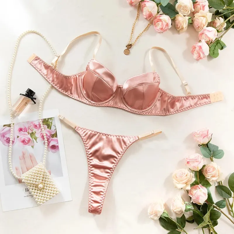 Sexy Female Lingerie 2 Pcs Sets Fancy Patchwork Bras and Thongs Women Underwear Suits Attractive Bilizna Intimate Set