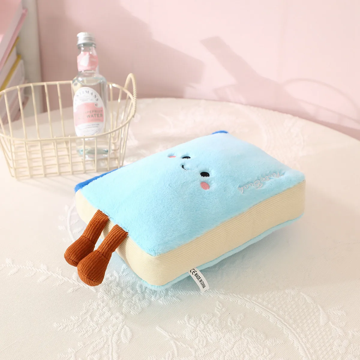 1pc Stationery Plush Toy Smiling Kawaii Face Pencil Book Ruler with Legs Humanoid Doll Decor Plushie Birthday Gift