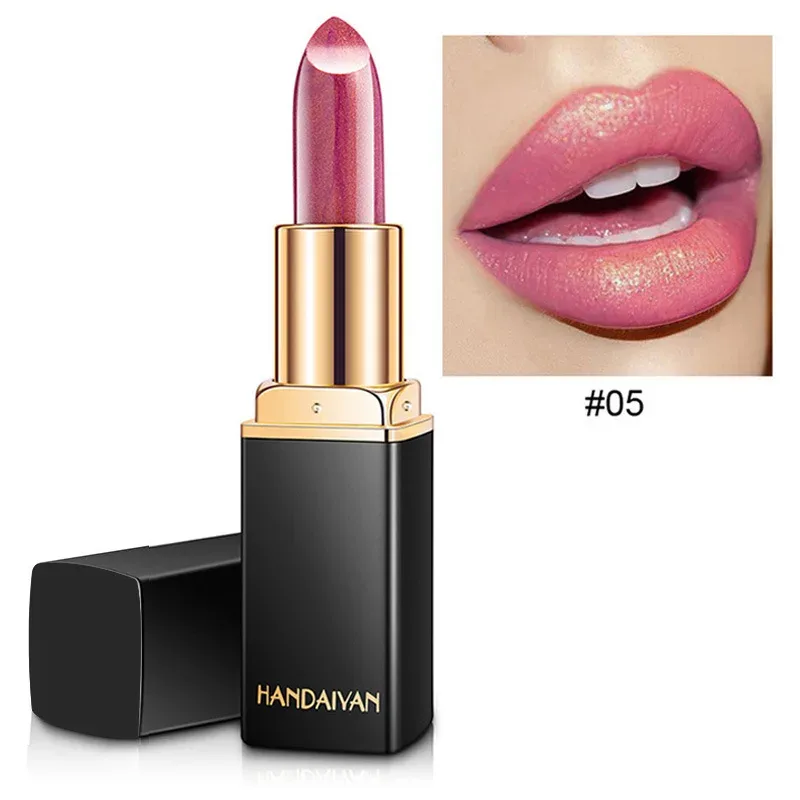 Brand Professional Lips Makeup Waterproof Shimmer Long Lasting Pigment Nude Pink Mermaid Shimmer Lipstick Luxury Makeup Cosmetic