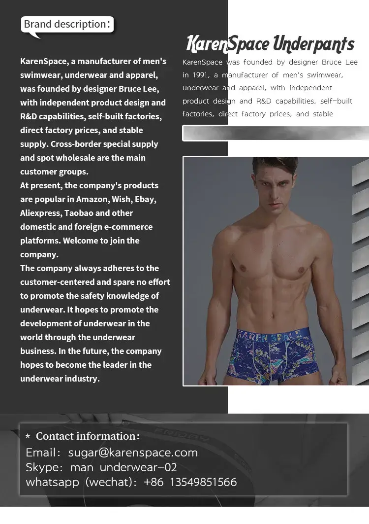 Boxer Uomo Traspiranti Stampati Ghiaccio Seta Intimo Mutandine Maschili Moda Comode Calzoncillo Hombre