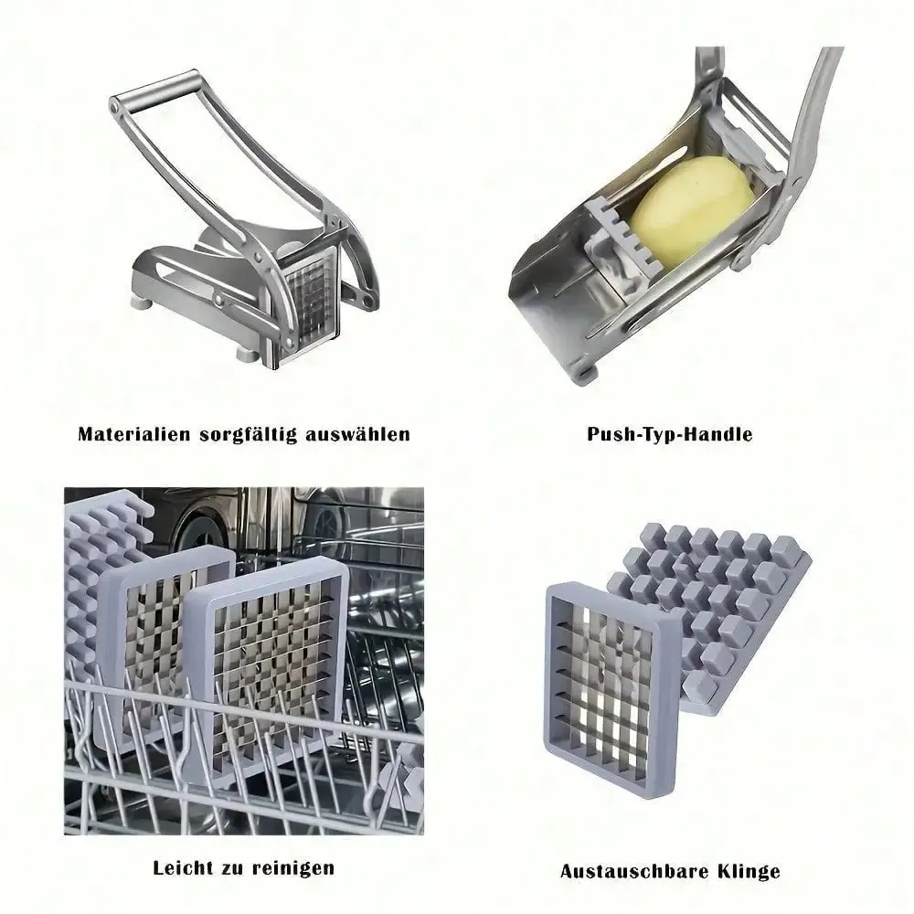 Vegetable Cutter French Fry Cutter Stainless Steel Fruit Cutter French Fry Chopper Potato Slicer Vegetable Chopper Onion Chopper Food Chopper Chopper For Potatoes Carrots Cucumbers Kitchen Supplies Kitchen Gadgets Kitchen Accessories