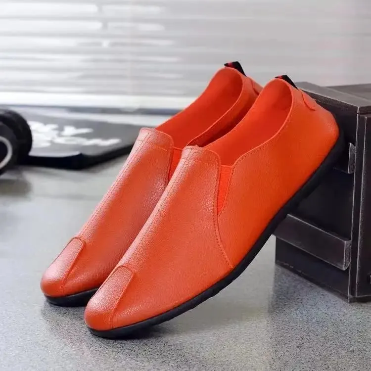 New Men's casual footwear Low cut soft soled non slip leather Shoes Trendy versatile comfort shoes Fashion lightweight male flat