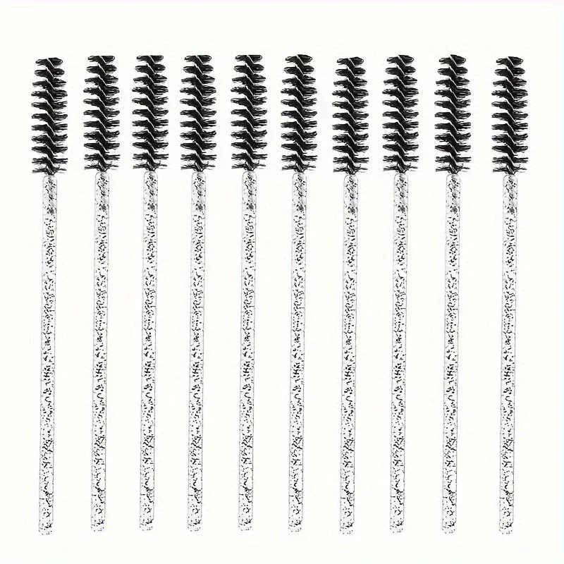 50pcs Disposable Mascara Wand Eyelash Brush Crystal Eyebrow Shaper Brush For Eyelash Extension Makeup Brushes Applicators