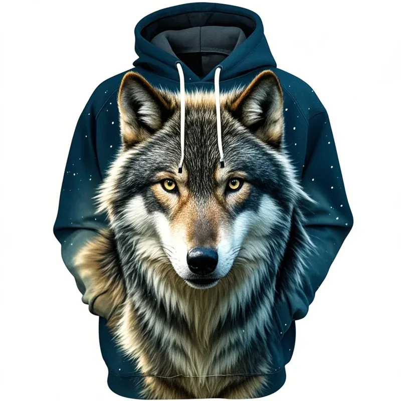 3D Lion Graphic Printed Men's Hoodie Fashion Street Hooded Sweatshirt Summer Autumn Oversized Tracksuit Pullover Casual Hoodies
