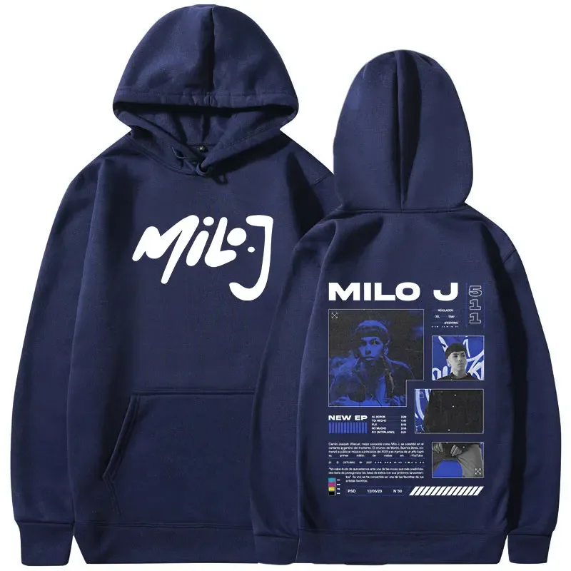 Rapper milo j 511 álbum merch hoodies roupas masculinas vintage hip hop moletom com capuz casual pullovers de grandes dimensões streetwear
