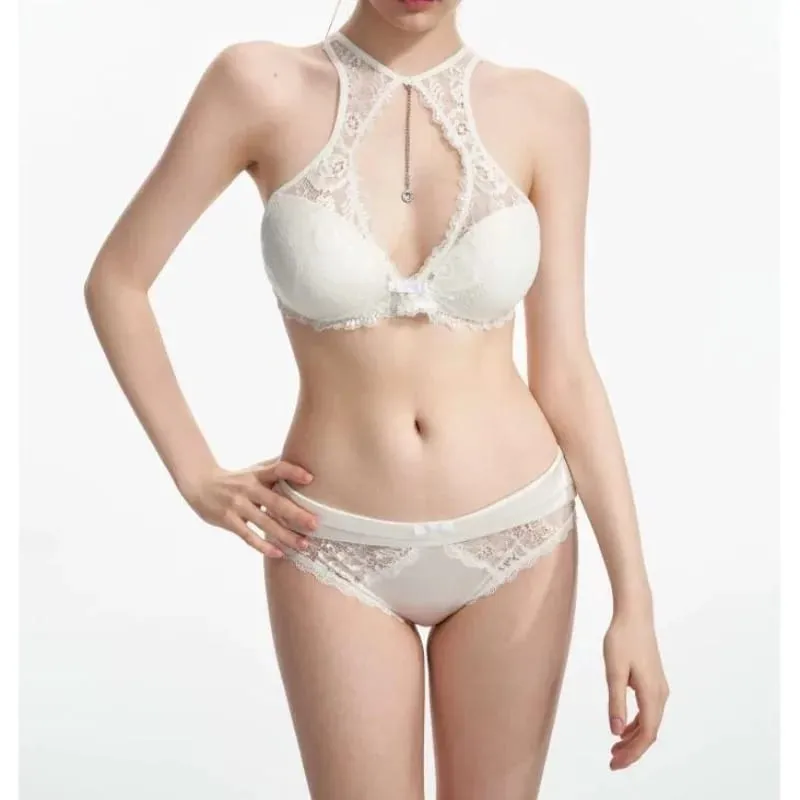 Lencería francesa elegante para mujer, Bralette de encaje inalámbrico con busto pequeño, efecto Push Up, sin aros, tirantes finos, comodidad para el día a día