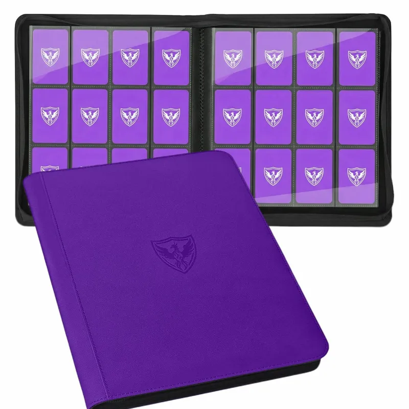 12-Pocket Trading Card Binder Collectible Card Holder That Can Accommodate 480 Cards Zippered Premium Card Binder Suitable for Tcg Cards/Game Cards/Sports Cards/Yu-Gi-Oh! Magic: the Gathering and Trading Cards