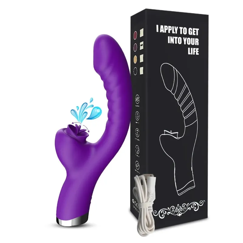 Sucking Or Licking Vibrator Vagina Massager Wand Adult Women Female G-Spot Stimulation Dildo Clitoris Sucker Lesbian Sex Toy
