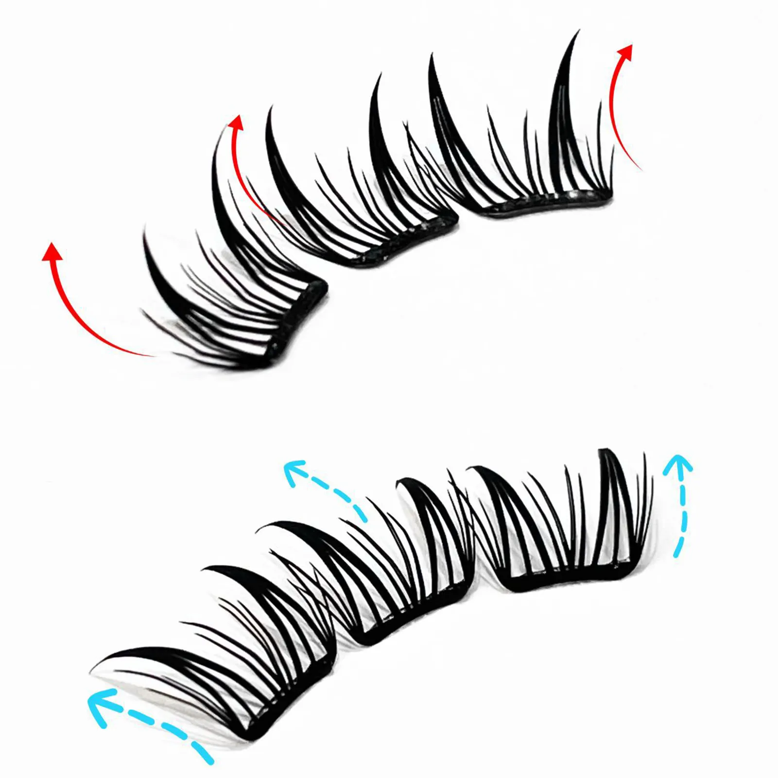 가짜 속눈썹 C 컬 자연스럽고 희미한 속눈썹 Wisps 만화 자체 접착 속눈썹 소녀에게 완벽한 나이트 아웃 아이 메이크업 도구