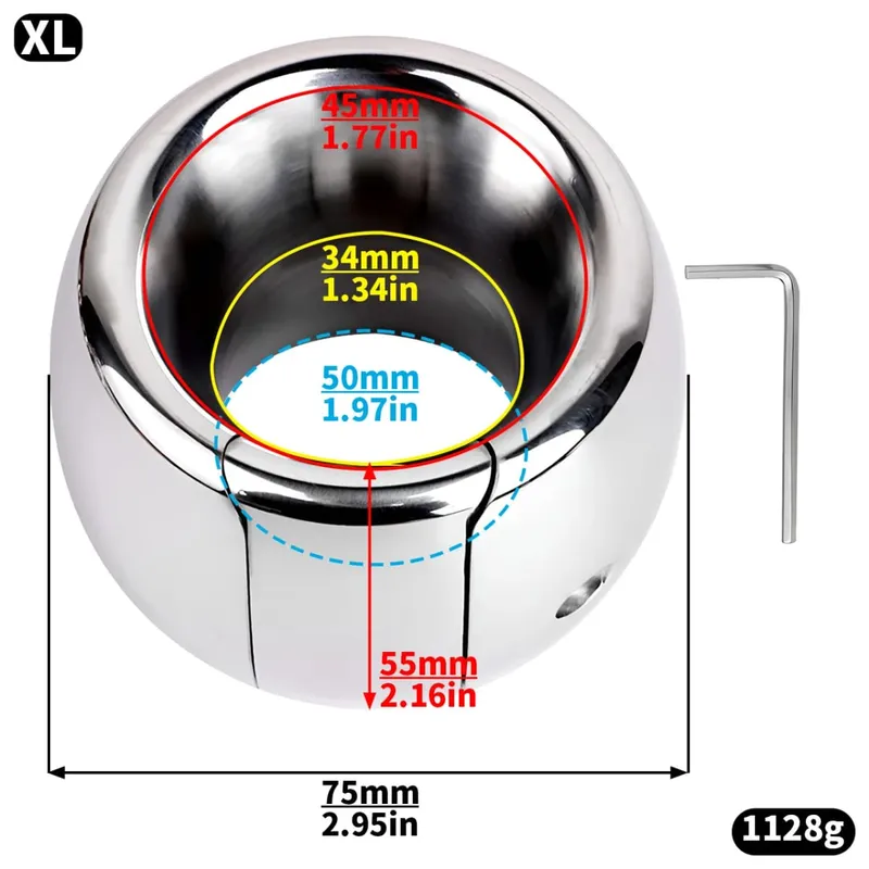Metal Weight Screw Lock Penis Ring Scrotum Pendant Ball Stretcher Testis Cock Ring Penis Restraint SM Sex Toys For Men Gays