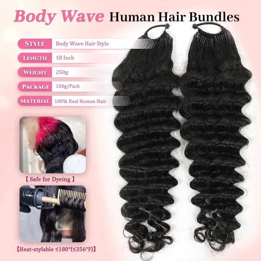 Deep Wave Feather Crochet Human Hair Extension Curly Pre-Separated Knotless Crochet Hair Bundles With Loop For Braiding 50g