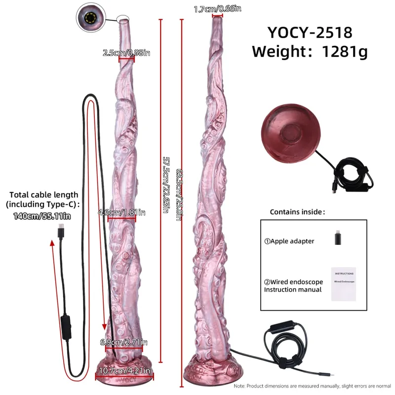 Silicone Long Anal Plug with Smart Endoscope Function G Spot Deep Stimulate Sex Toys Camera LED Light Body Exploration