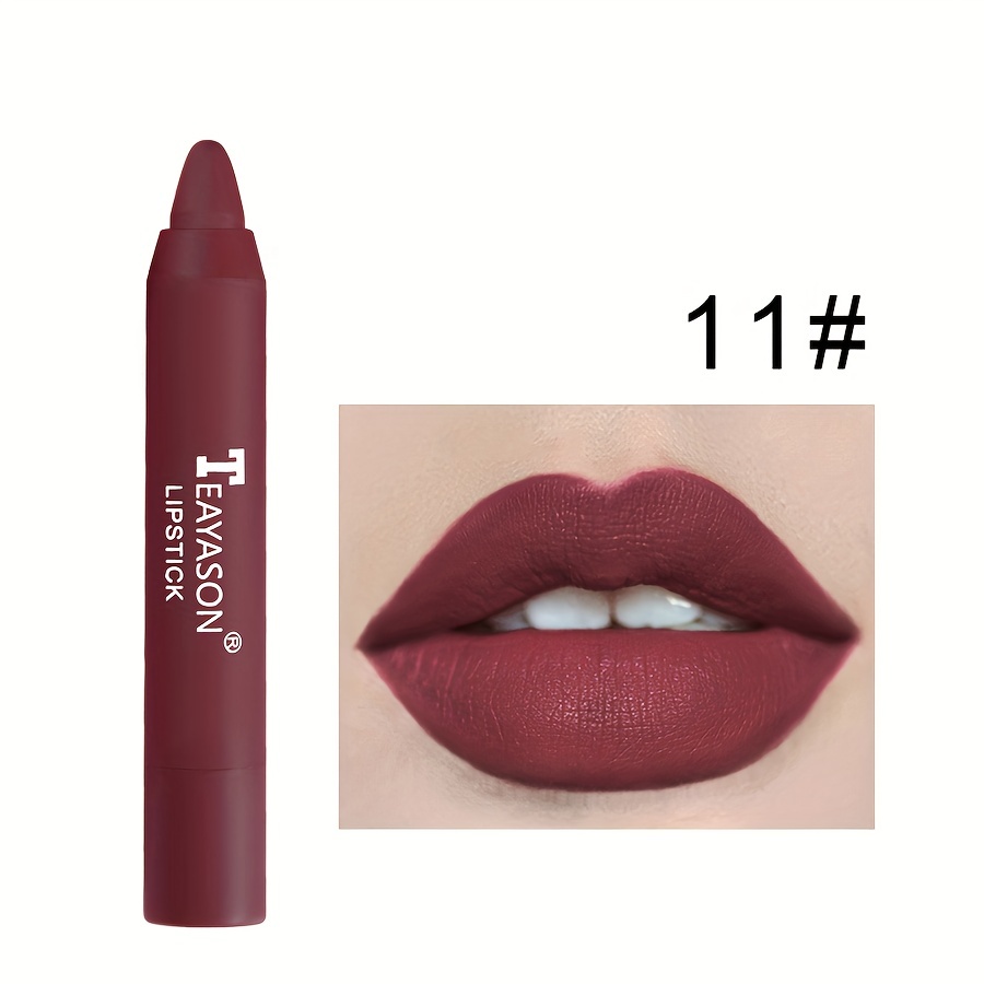 Set Lipstik Misty Matte 12 Warna: Lip Liner & Primer Beludru Seksi Tahan Noda Tahan Lama untuk Riasan Wanita