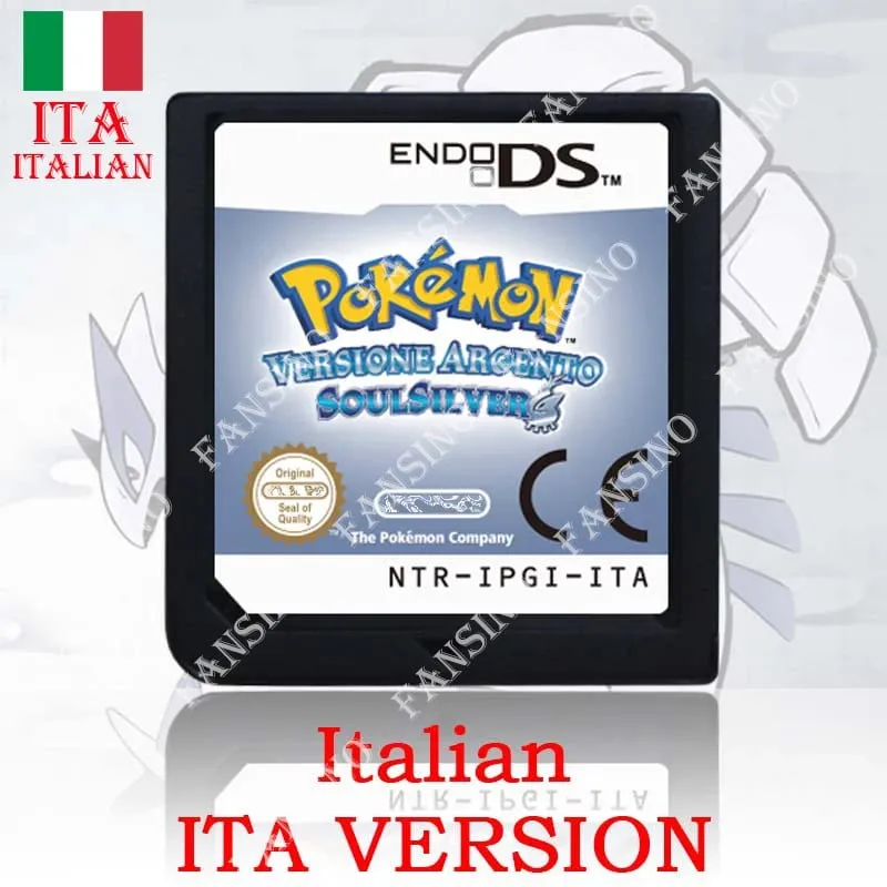 (USA EUR AUS NOE ESP FRA ITA) Pokemon HeartGold SoulSilver Version High Quality Authentic 1:1 Replica DS Video Game Cartridge