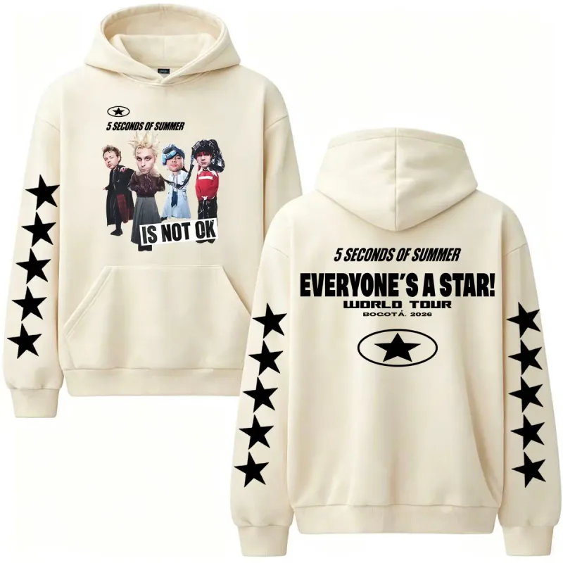 5 Seconds of Summer Everyone's A Star 2026 World Tour Hoodies Men's Clothes Hip Hop Pop Music Sweatshirt Casual Fleece Pullovers