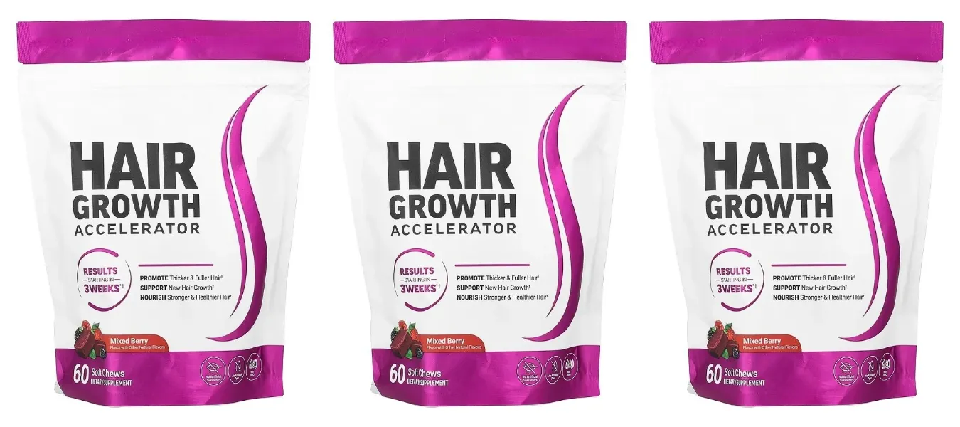 Hair Vitamins Gummies Berry Flavor 60 Count Nutrition Supplement with Biotin & Vitamins C E — Promote Wellness Hair Growth