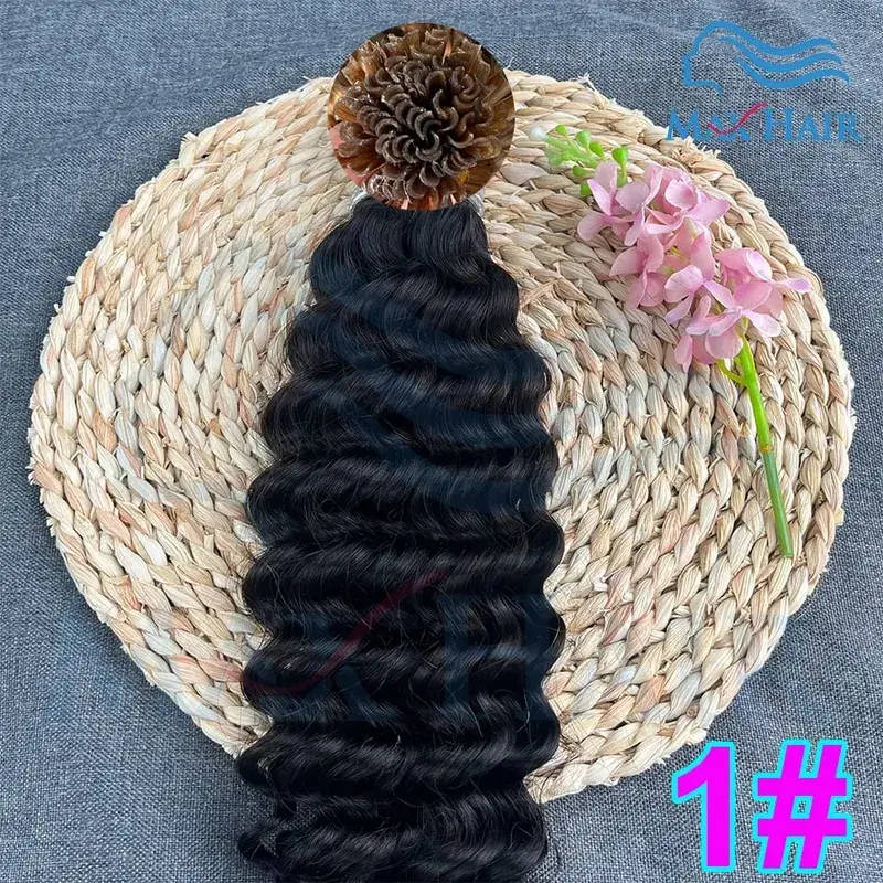 Keratin U Tip deep wave Human Hair Extensions 18-30 Inch Remy Hair Extensions High Quality Remy Human Hair salon Extensions