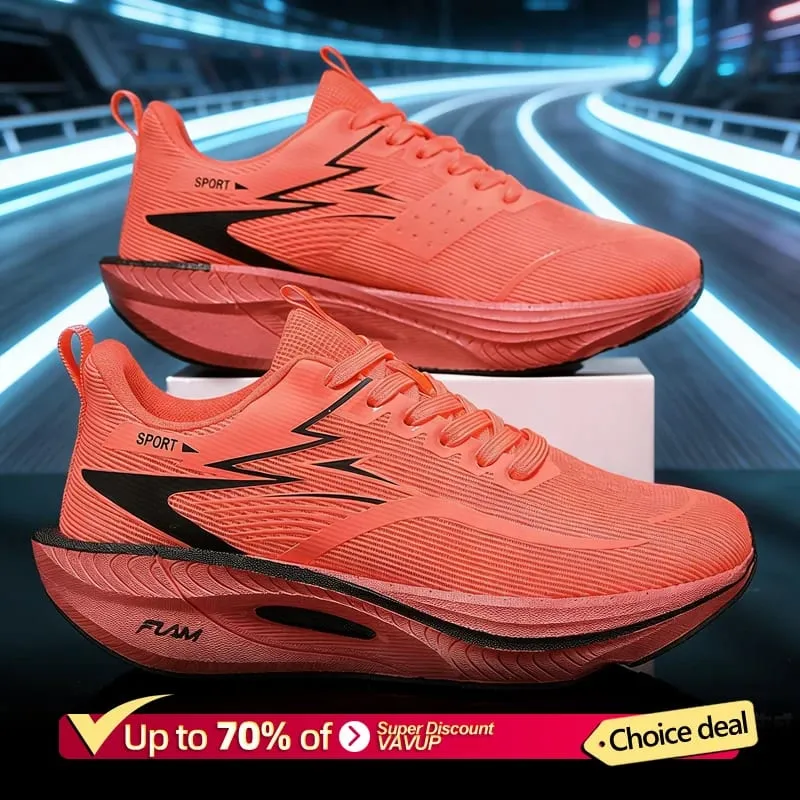Men Sports Speciality Running Shoes Carbon Board Marathon Breathable Lightweight Women's Comfortable Athletic Nonskid Sneakers