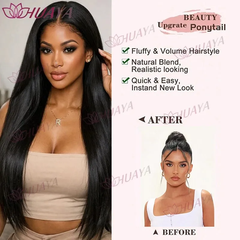 Synthetic 24-inch BB clip-in hair extensions 5 pieces per set one clip per piece seamless hairpieces.Easy and comfortable to w