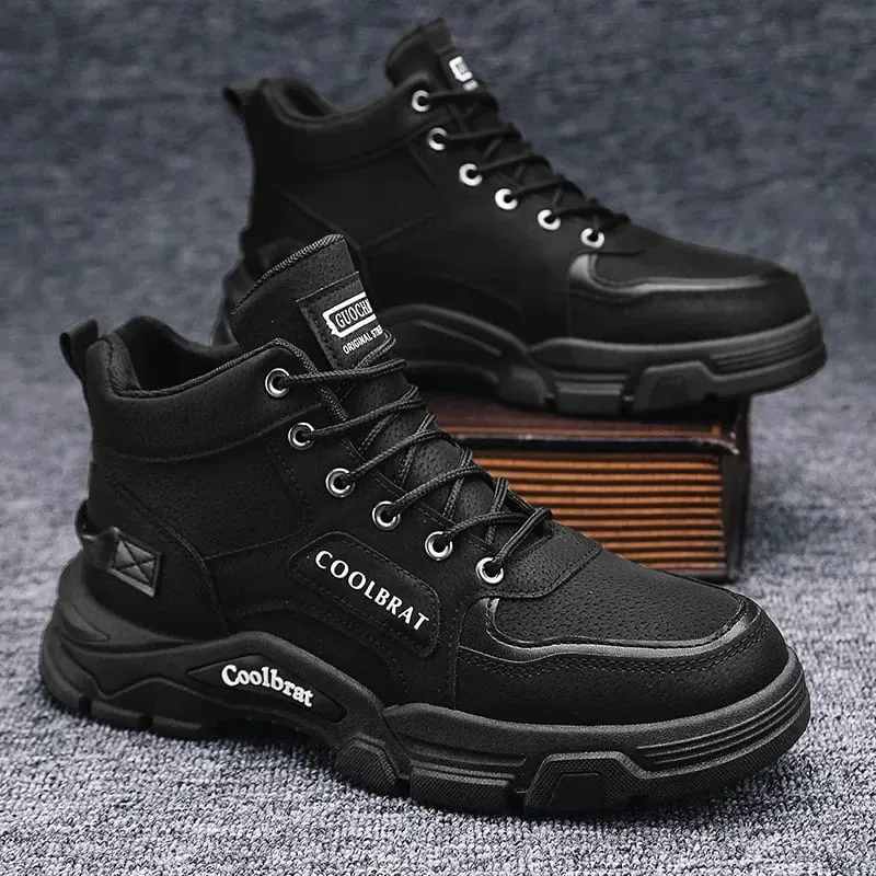 Men‘s Casual Sneakers High Quality Comfortable High Top Ankle Boots Chelsea Fashion Cowboy Work Shoes Trendy Versatiled Hombres
