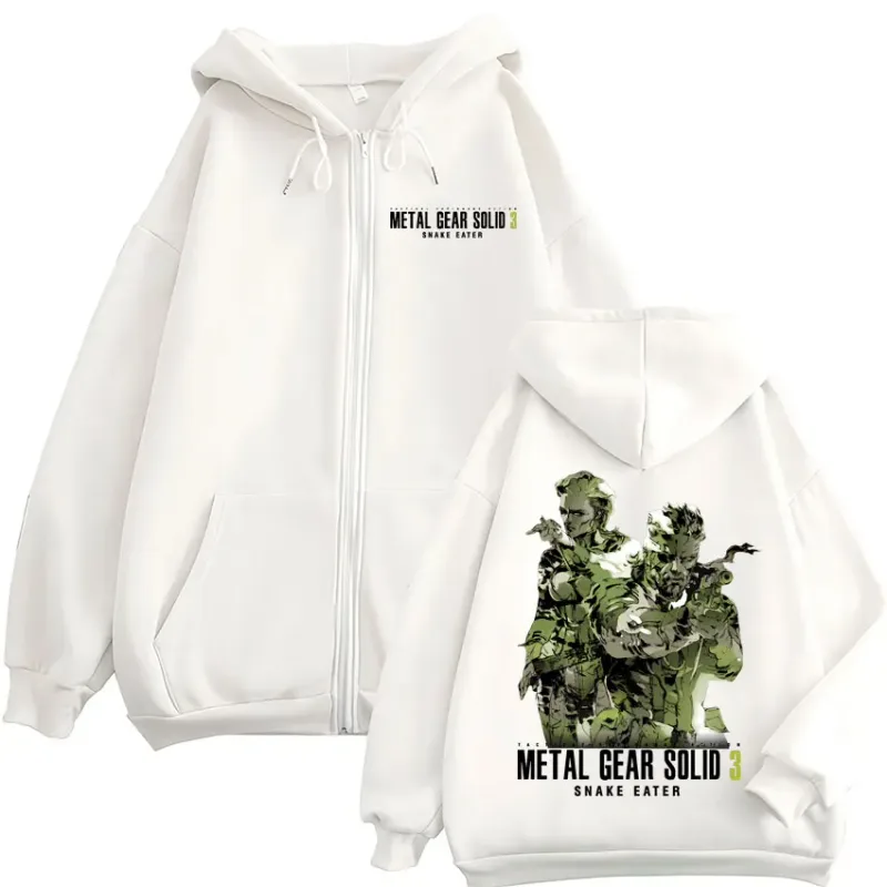 Game Metal Gear Solid 3 Snake Eater Naked Snake The Boss MGS3 Zipper Hoodies Men Women Fashion Zip Up Hooded Sweatshirts Jackets