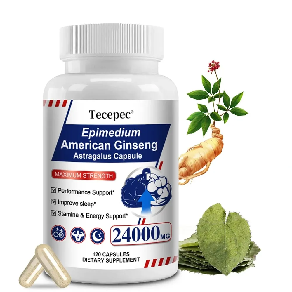 Ginseng & Astragalus Capsules Supports Strength Endurance & Energy Promotes Sleep Natural Immune Support 30/60/120 Capsules