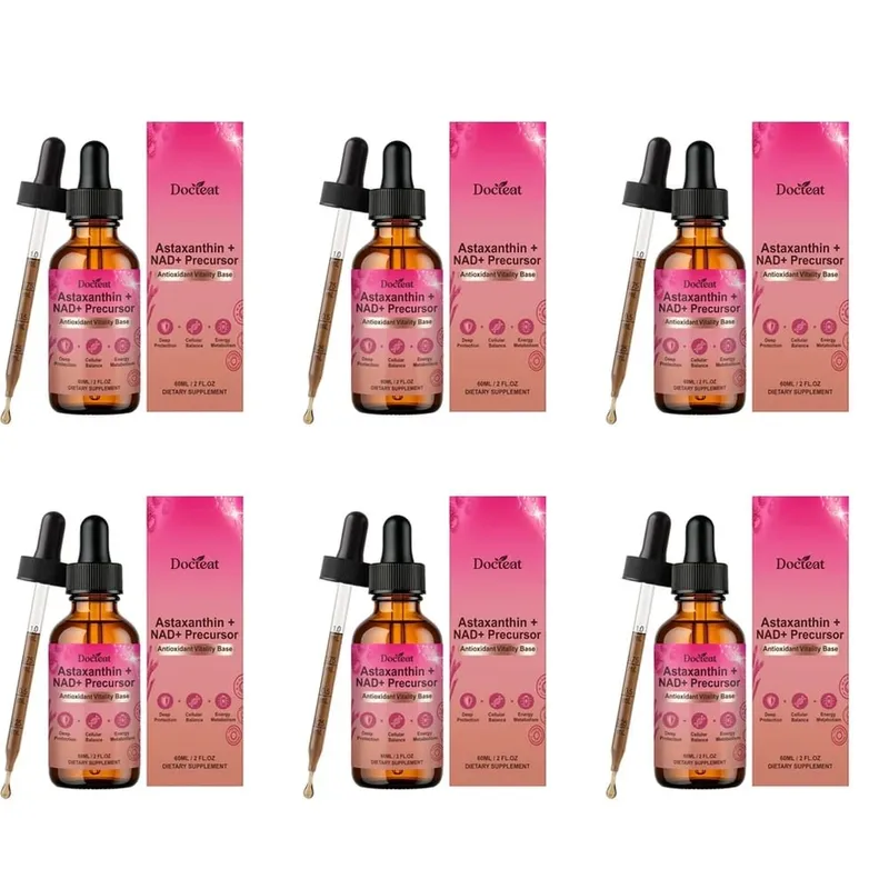 Docteat Astaxanthin+ NAD+ Precursor Liquid Supports Cellular Nutrition and Energy Metabolism Antioxidant Vitality Base 60 Ml
