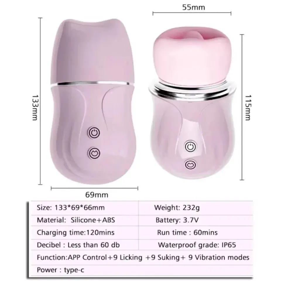 Tongue Licking Sucking Vibrator Female Nipple Breast Massager Sucker Clitoris Stimulator Rose-toy Sex Toys For Women Adult