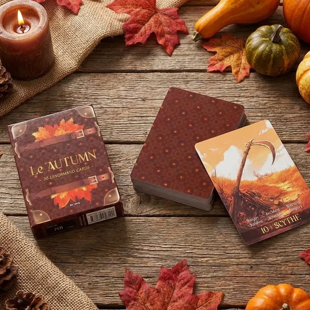 Le Autumn Lenormand Cards 9*6cm Fortune Telling & Spiritual Growth 36 Card Oracle Deck for Divination