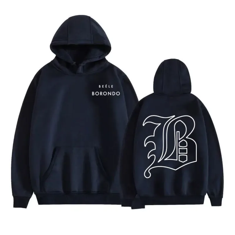 Sudaderas con capucha con logotipo del rapero BEELE Borondo, ropa para hombre, sudaderas Vintage de Hip Hop de gran tamaño, jerséis informales de lana, ropa de calle