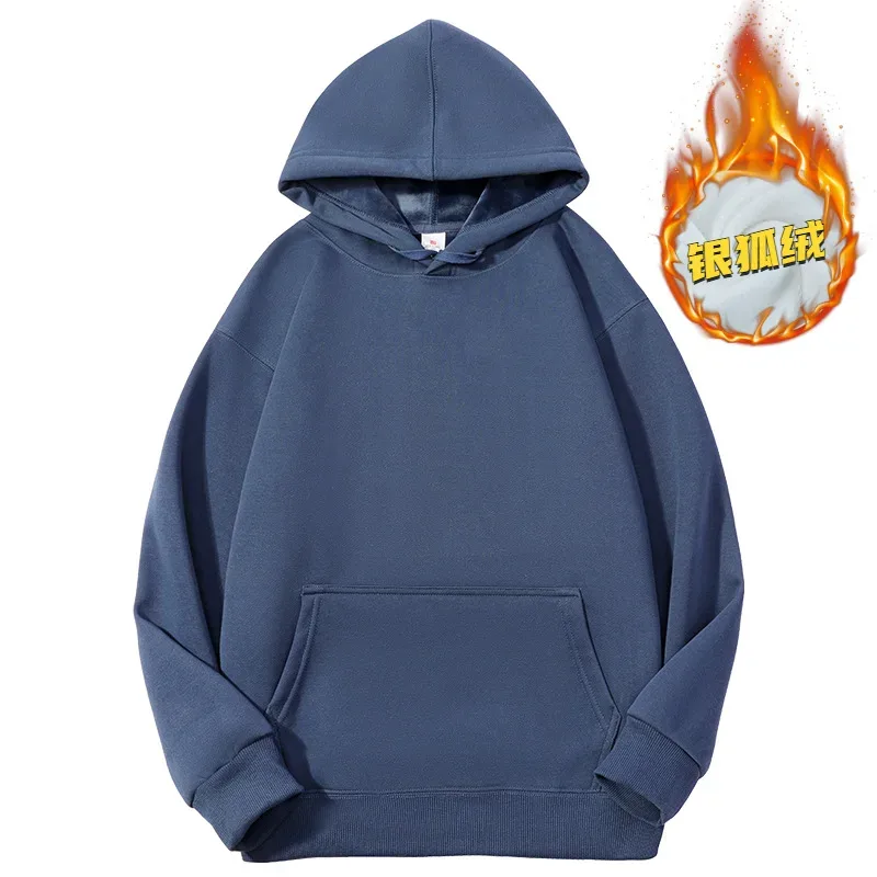 Customized Your Brand Logo DIY Design 600GSM Mens Hoodies High-quality Women Sweatshirt Solid Color Cotton Loose Streetwear