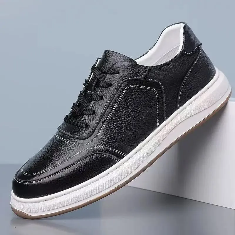 2026 New Men's Leather Shoes Casual Spring Autumn Fashionable Genuine Cowhide Slip-On Breathable Comfortable Anti-Slip Shoes