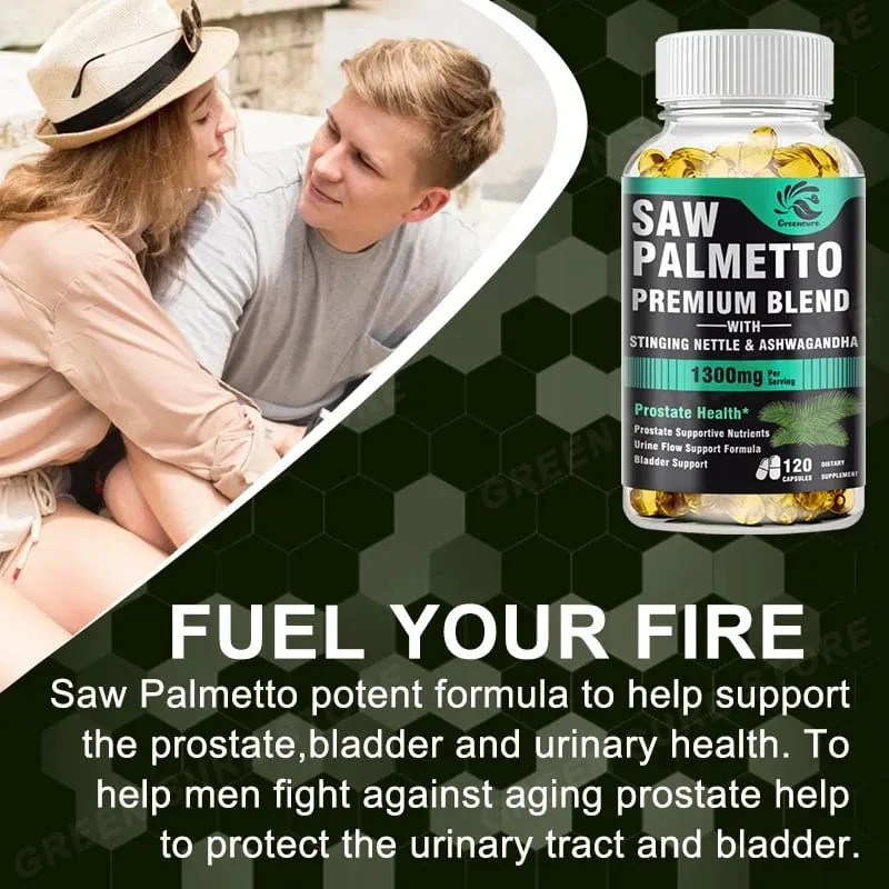 Men's Saw Palmetto Stinging Nettle Ashwagandha Lycopene - Bladder and Urinary Relief Men's Prostate Supplement
