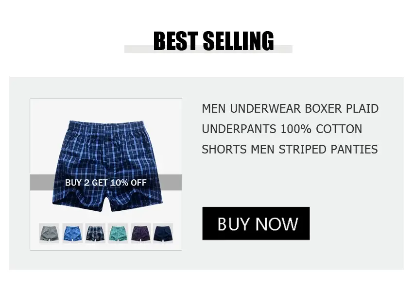 Mens Underwear Boxers Shorts Casual Cotton Sleep Underpants Packag High Quality Plaid Loose Comfortable Homewear Striped Panties — image 2