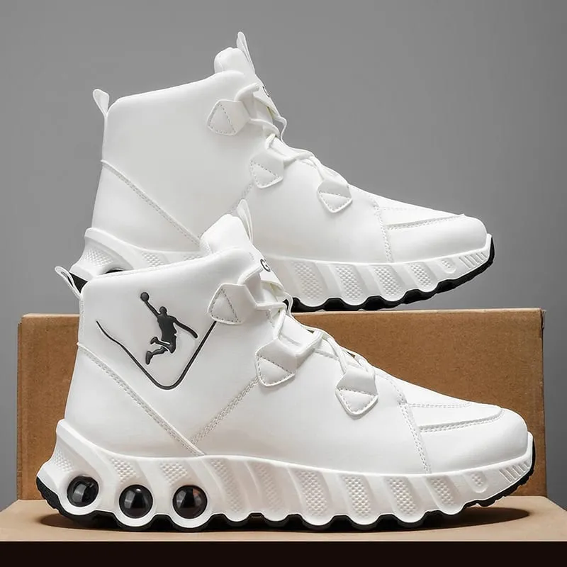 One pair of simple and fashionable mid-top basketball shoes. Thickened soft shock-absorbing wear-resistant